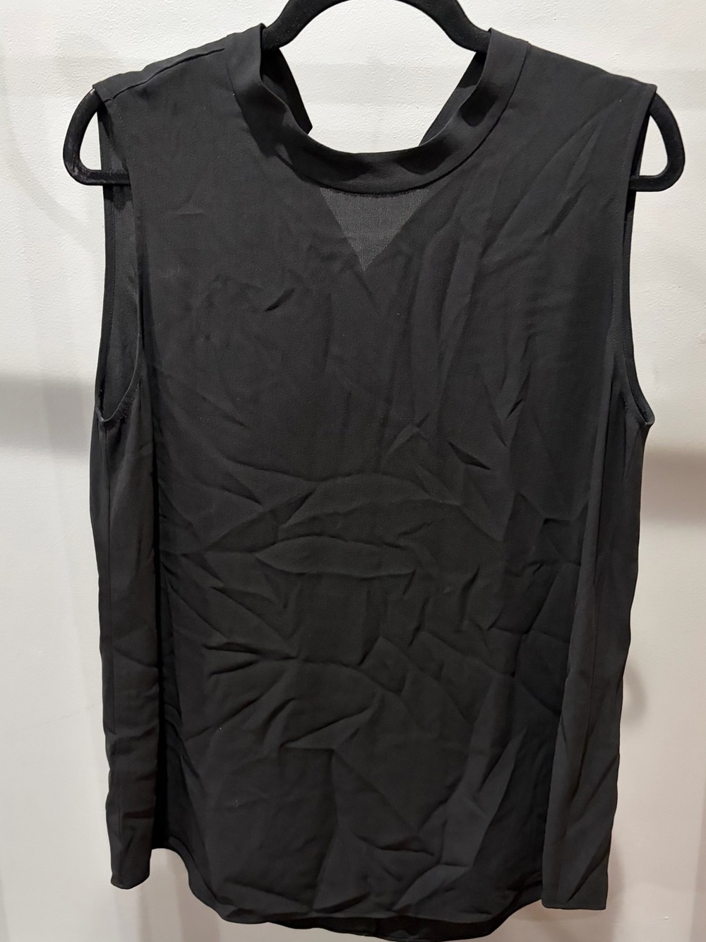 Eileen Fisher Black Sleeveless Mock-Neck Tank size large